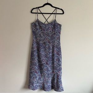 Express World Brand Vintage Y2K Blue Paisley Dress